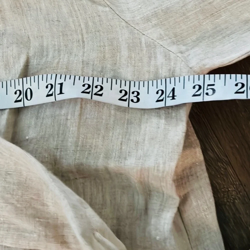 NWT, Fanco 100% Linen Beige Trench Dress Belted Lace-Up Cuff NWT Size S - Picture 12 of 16